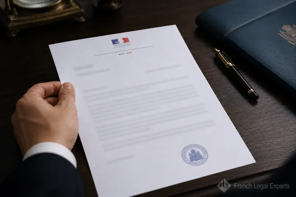 french citizenship application rejected notice from Ministry of Justice France